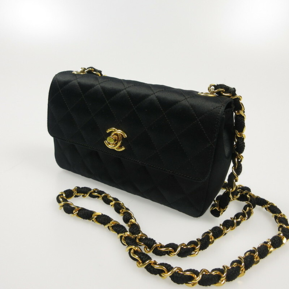 CHANEL Satin Matelasse Shoulder Bag